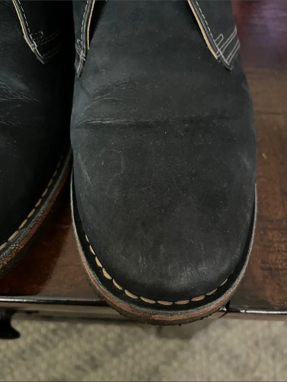 Johnston & Murphy Navy/Black Chukka Boots with Tan Accents